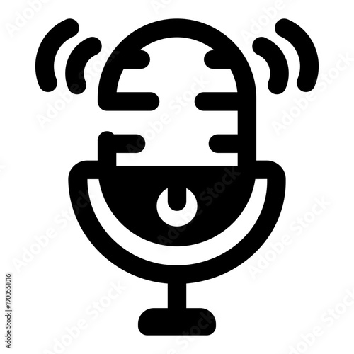 A filled style icon depicting live broadcast