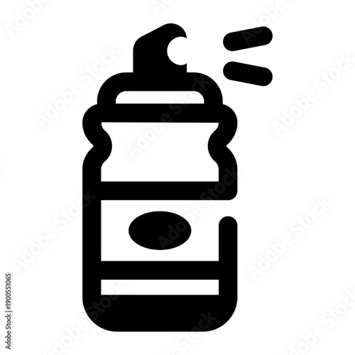 A glyph style icon representing paint spray