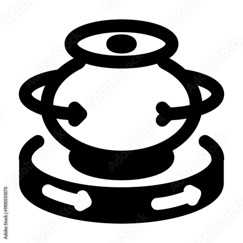 A filled style icon depicting pottery wheel