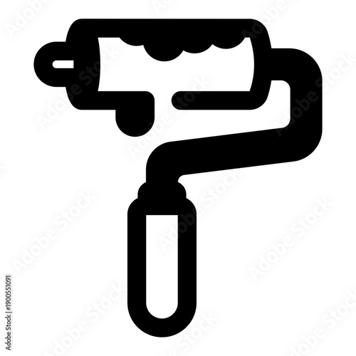 A solid style icon showing paint roller