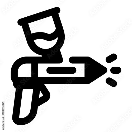 A filled style icon depicting airbrush paint