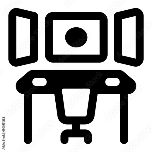 A filled style icon depicting control room