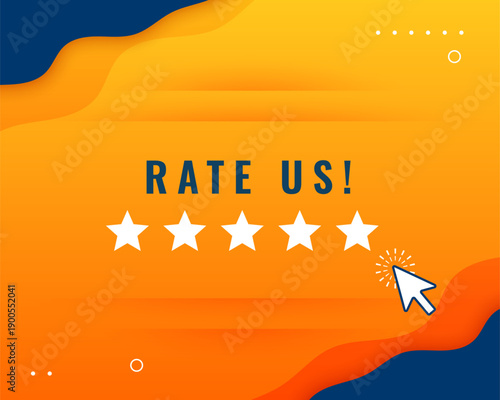 rate or remark us 5 star background for business success and growth