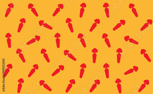 オレンジ色の人参のシルエットの背景イラスト