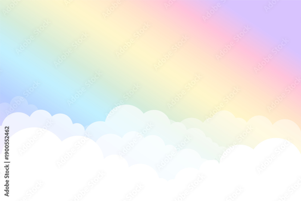 Obraz premium beautiful rainbow spectrum dreamy background with cloud design