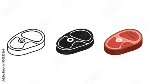 Three different colored designs of a product component Vector