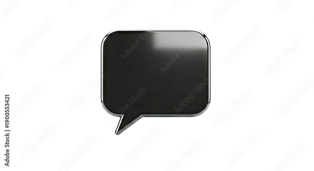Naklejka premium Black Speech Bubble Icon