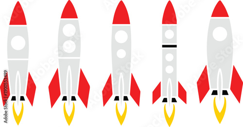 Innovation and growth rocket icon concept