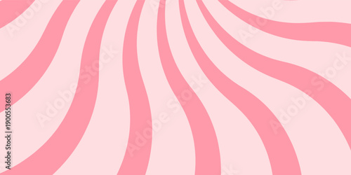 Candy color sunburst background. Abstract pink cream sunbeams design wallpaper. Colorful spinning lines for template, banner, poster, flyer. Sweet rotating cartoon swirl or whirlpool. Vector backdrop