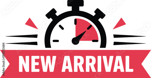 New arrival badge with countdown accent
