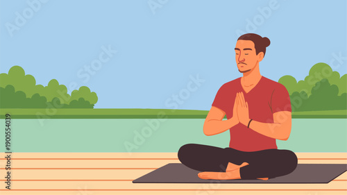 Man Practicing Meditation for Mental Health and Inner Peace