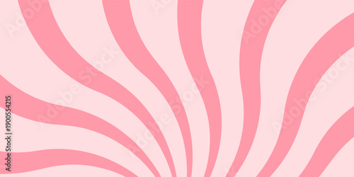 Candy color sunburst background. Abstract pink cream sunbeams design wallpaper. Colorful spinning lines for template, banner, poster, flyer. Sweet rotating cartoon swirl or whirlpool. Vector backdrop