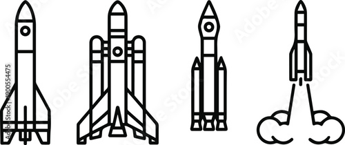 Conceptual rocket icons symbolizing innovation and exploration