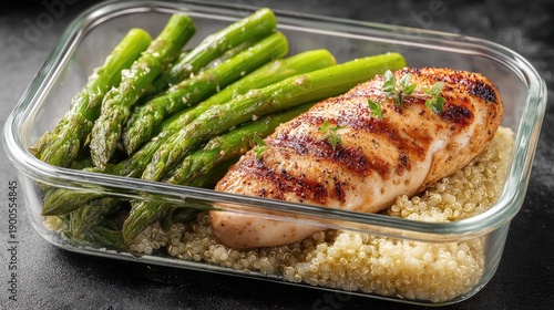 Healthy Fitness Meal: Grilled Chicken and Steamed Vegetables for Muscle Recovery