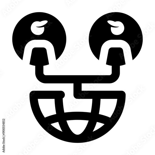 A solid style icon showing worldwide partners