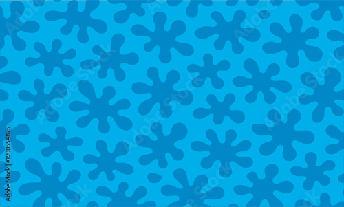 Bild auf Leinwand Seamless Blue Splash Pattern Abstract Amorphous Blot and Liquid Droplet Texture