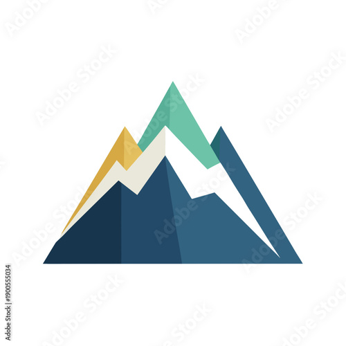 Colorful minimalist mountain with white background minimal white background geometric abstract