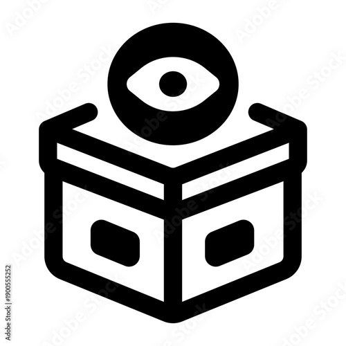 A solid style icon showing parcel approval