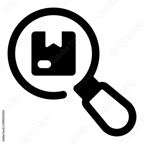 A filled style icon depicting find parcel