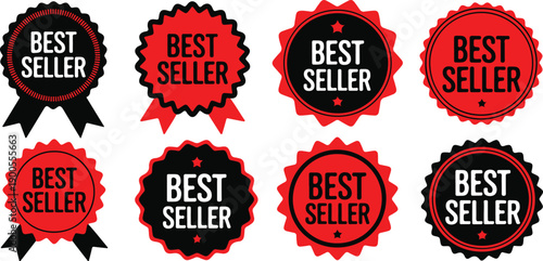 Conceptual best-seller badges conveying popularity and trust