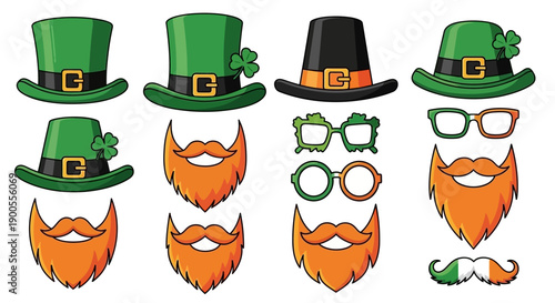 St Patricks Day Festive Accessories Collection: Hats, Beards, Moustaches and Glasses