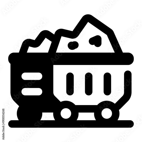 A filled style icon depicting data mining