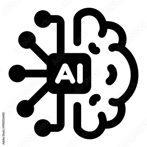 A filled style icon depicting deep learning