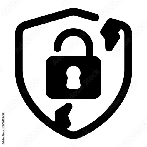 A solid style icon showing a data breach