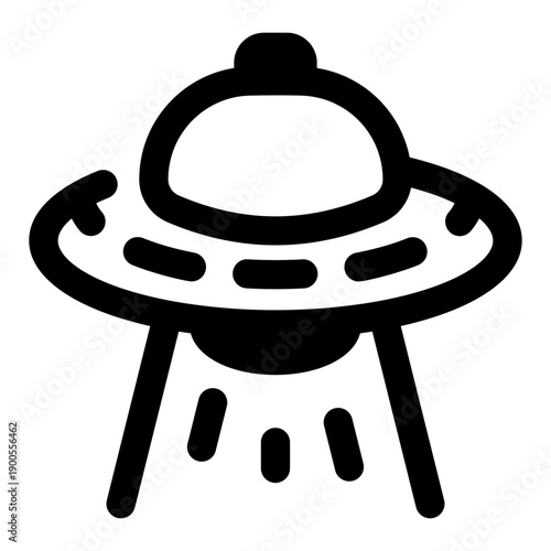 A glyph style icon representing a ufo
