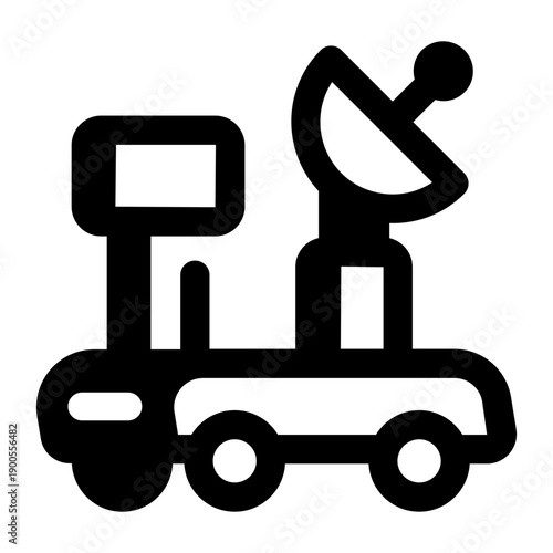 A filled style icon depicting rover exploration