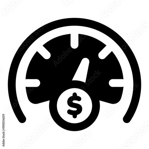 A glyph style icon representing a credit score