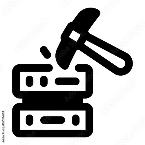 A filled style icon depicting data mining