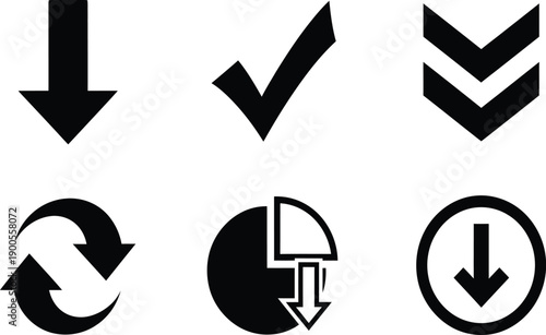 A Collection of Black and White Icons Representing Various Actions and Symbols