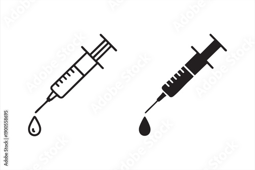 Healthcare Syringe Icons Set for Medical UI and Infographics