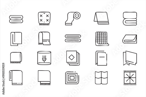 Clean Laundry and Folded Towel Icons for Ecommerce Graphics