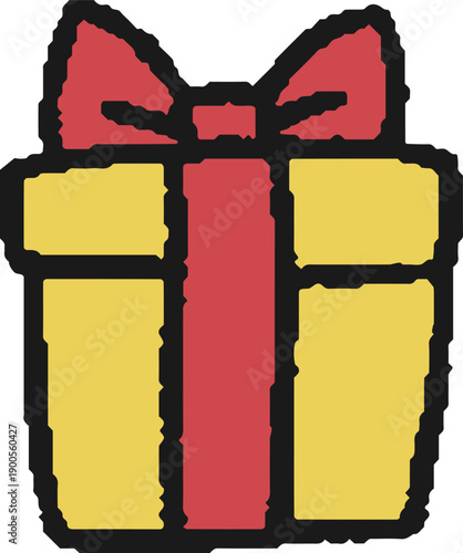 プレゼントボックスの手描きイラスト