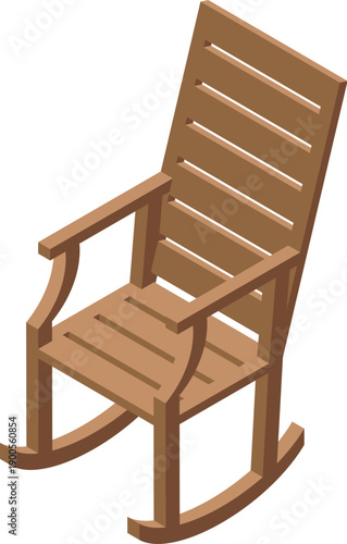 Comfortable wooden rocking chair providing relaxation, perfect for home or porch settings