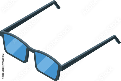 Eyeglasses with blue lenses filtering harmful computer light, promoting eye health and reducing strain during screen time