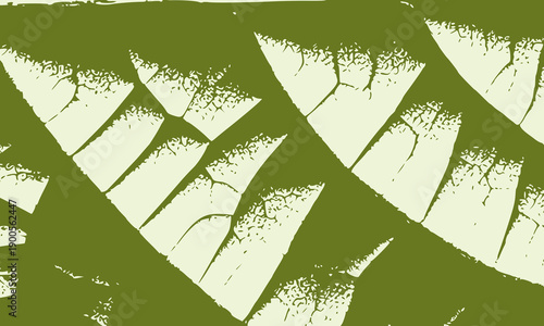 Abstract macro background of organic leaf veins and cracked earth textures in a two-tone olive green and cream color palette for natural eco-friendly minimalist graphic design.