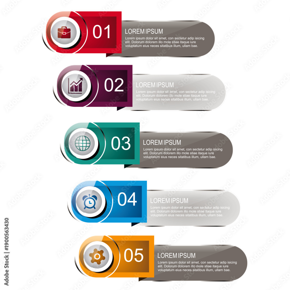 Fototapeta premium Vertical Bubble Timeline Infographic.ai