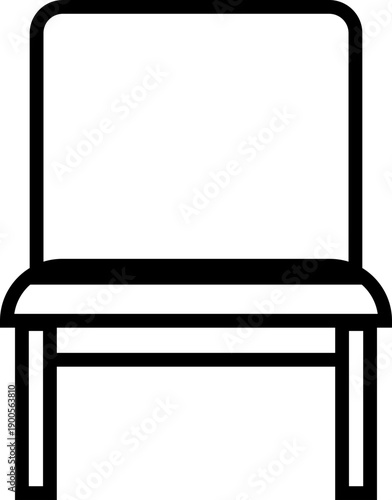 bench with hinged lid icon, modern furniture symbol for interior design, home organization, seating and storage solution, furniture making, minimal flat vector for UI, web, app, and print use