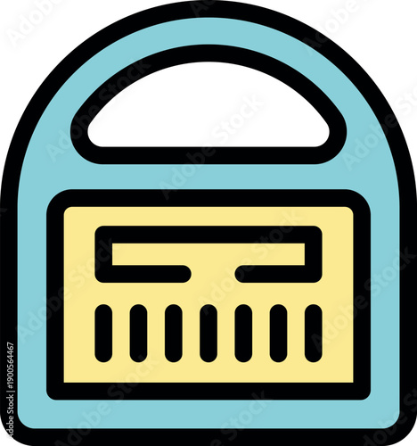 Parking meter icon in filled outline style, suitable for parking or street related design projects