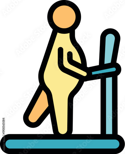 Pregnant woman engaging in light exercise on a treadmill, promoting a healthy and active pregnancy