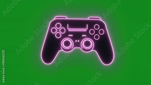 Multiple Wireless Game Controllers Displayed in Repeating Pattern on Bright Green Background with Neon Glow