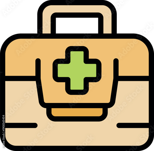 Closed first aid kit with green cross, ready for any medical emergency