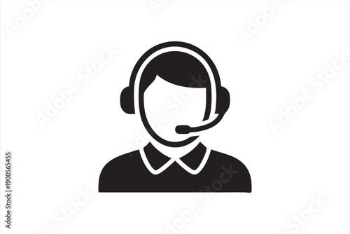 Minimal Customer Service Operator Icon for Business Communication