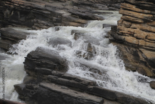 waterfall and rocks