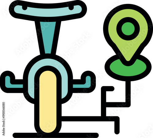 One wheel self balancing electric vehicle with gps navigation icon represents sustainable urban transportation