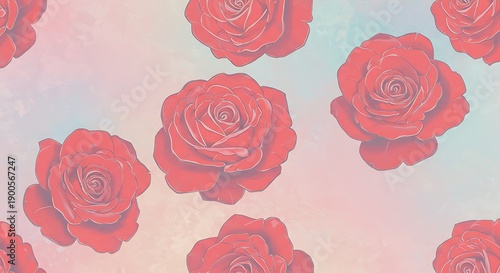Crimson Roses: A Pastel Dream