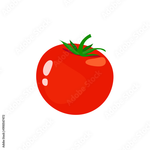 Cherry tomato - flat vector illustration, fresh vegetable icon